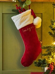 Personalised Name Red Velvet Gift Stocking by My 1st Years - Image 1 of 3