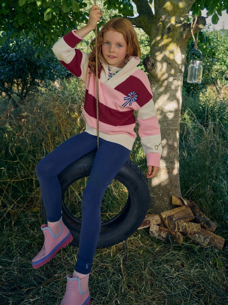 Suéter de punto a rayas con cuello Buckley para niña de Joules - Imagen 1 de 7