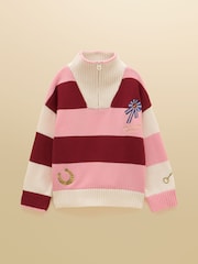 Suéter de punto a rayas con cuello Buckley para niña de Joules - Imagen 3 de 7