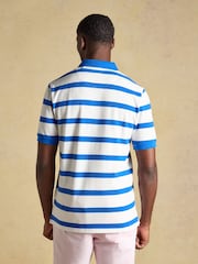 Joules Woody White & Blue Striped Cotton Pique Polo Shirt - Image 2 of 9