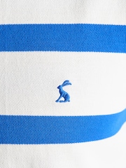 Joules Woody White & Blue Striped Cotton Pique Polo Shirt - Image 3 of 9