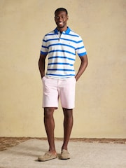 Joules Woody White & Blue Striped Cotton Pique Polo Shirt - Image 5 of 9