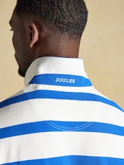 Joules Woody White & Blue Striped Cotton Pique Polo Shirt - Image 8 of 9
