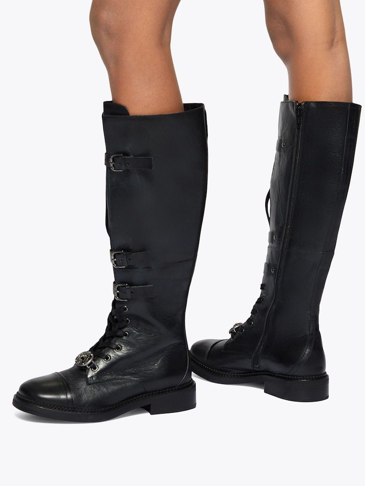 Kurt Geiger London Black Monument Strap Boots - Image 1 of 3