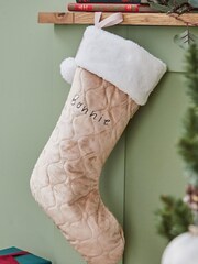 Personalised Name Oatmeal Velvet Gift Stockings by My 1st Years - Image 1 of 3