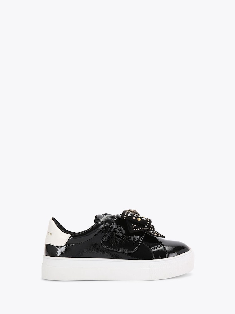 Kurt Geiger London Black Junior Mini Laney Bow Trainers - Image 1 of 3