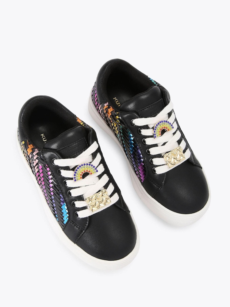 Kurt Geiger London Junior Mini Laney Charm Black Trainers - Image 2 of 4 Kurt Geiger London Junior Mini Laney Charm Black Trainers - Image 2 of 4