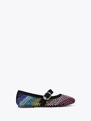Kurt Geiger London Black Junior Mini Mayfair Ballerina Shoes - Image 1 of 4