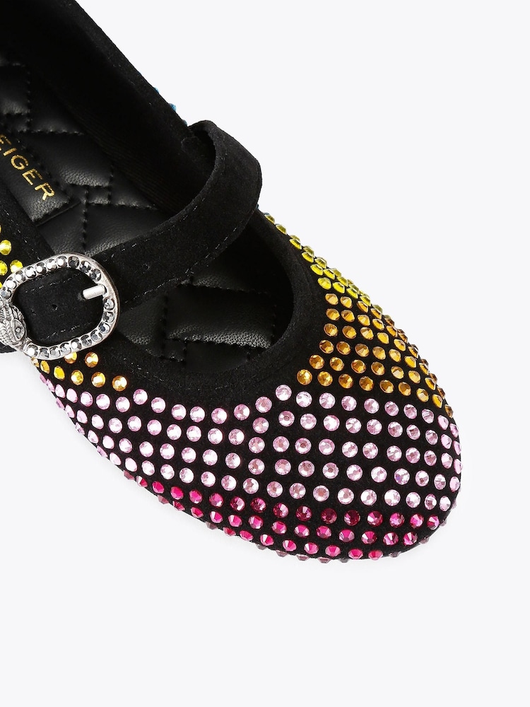 Kurt Geiger London Black Junior Mini Mayfair Ballerina Shoes - Image 4 of 4