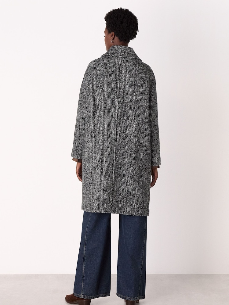 Whistles Grey Romy Herringbone Boucle Coat - Image 2 of 5