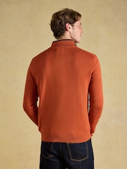 Joules Hillside Orange Quarter Zip Knitted Jumper - Image 2 of 7