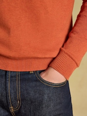 Joules Hillside Orange Quarter Zip Knitted Jumper - Image 5 of 7