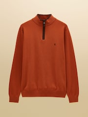Joules Hillside Orange Quarter Zip Knitted Jumper - Image 7 of 7
