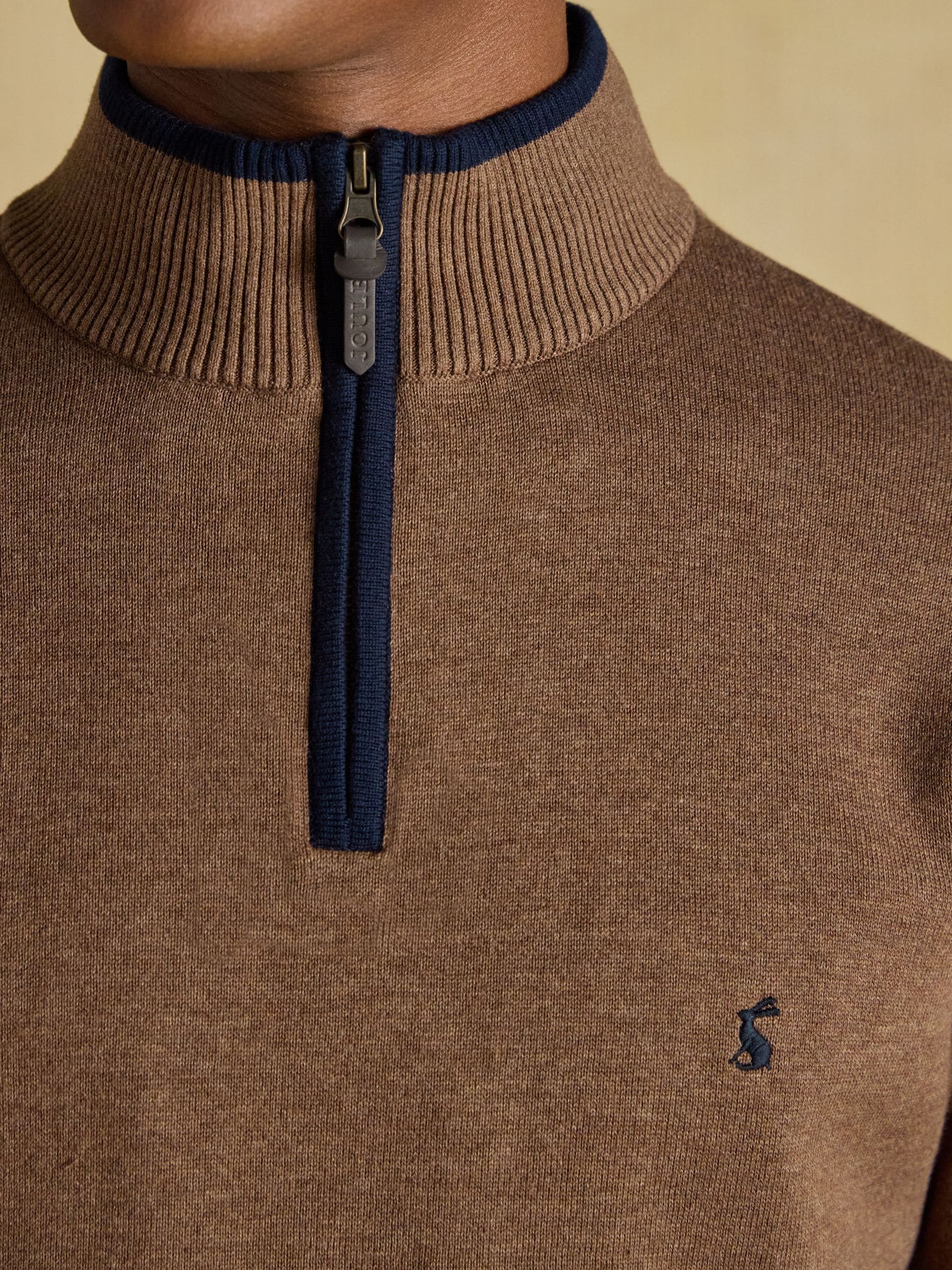 Buy Joules Hillside Brown Quarter Zip Knitted Jumper from Next USA
