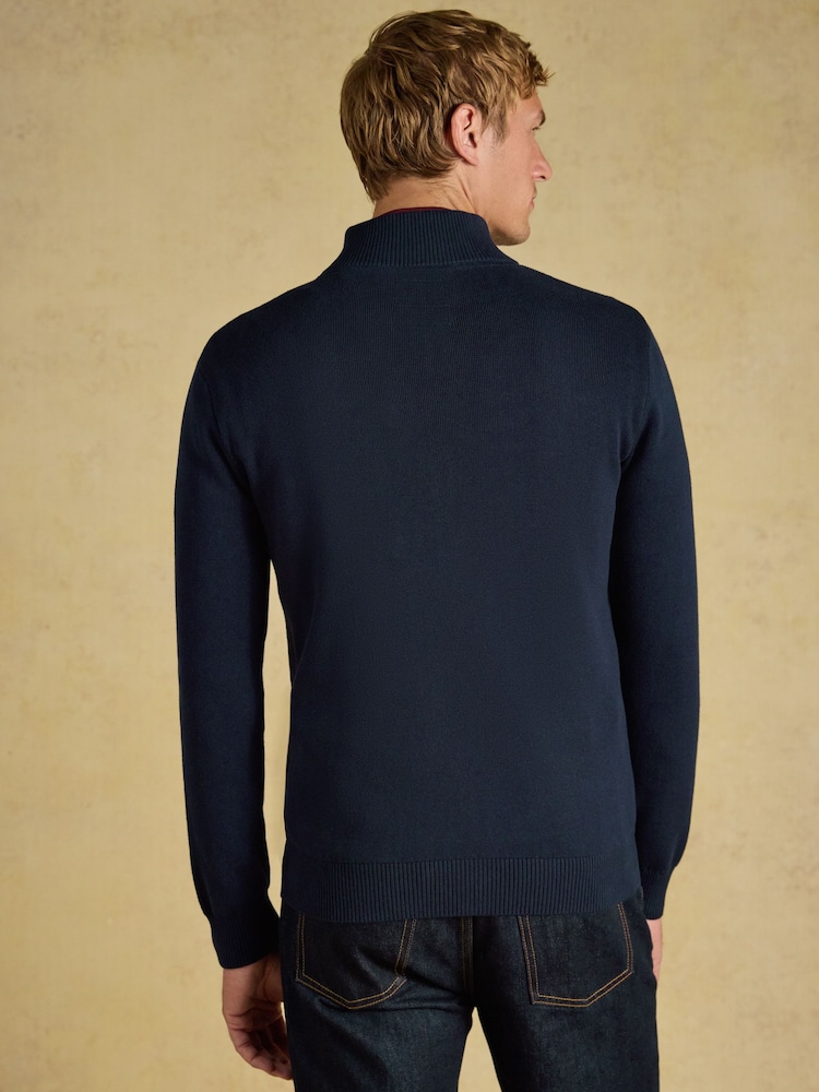 Joules Hillside Navy Knitted Cardigan - Image 2 of 7