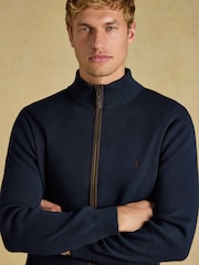 Joules Hillside Navy Knitted Cardigan - Image 4 of 7