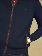 Joules Hillside Navy Knitted Cardigan - Image 5 of 7