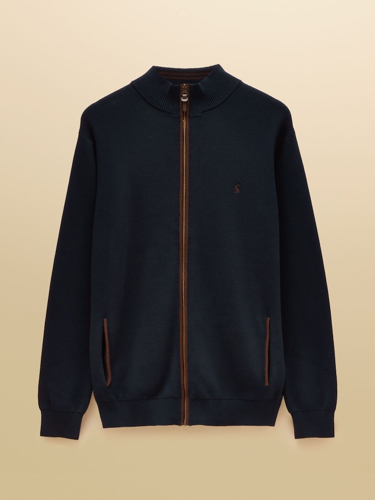 Joules Hillside Navy Knitted Cardigan - Image 7 of 7