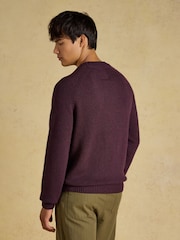 Purple Jonty Fox - Joules Intarsia Crew Neck Jumper - Obraz 2 z 8