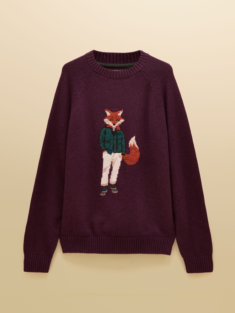 Purple Jonty Fox - Joules Intarsia Crew Neck Jumper - Obraz 8 z 8 Purple Jonty Fox - Joules Intarsia Crew Neck Jumper - Obraz 8 z 8
