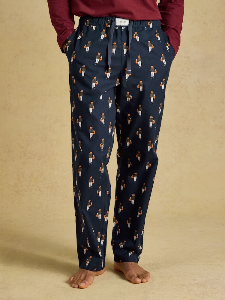 Joules Navy Relaxed Fit Pyjama Bottoms - Image 1 of 6
