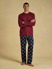 Joules Navy Relaxed Fit Pyjama Bottoms - Image 4 of 6