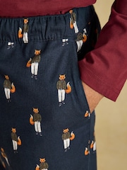 Joules Navy Relaxed Fit Pyjama Bottoms - Image 5 of 6