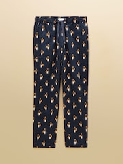 Joules Navy Relaxed Fit Pyjama Bottoms - Image 6 of 6