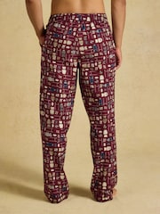 Joules Burgundy Red Relaxed Fit Pyjama Bottoms - Image 2 of 7