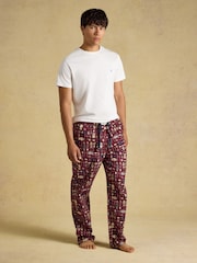 Joules Burgundy Red Relaxed Fit Pyjama Bottoms - Image 3 of 7