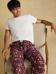 Joules Burgundy Red Relaxed Fit Pyjama Bottoms - Image 5 of 7