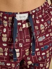Joules Burgundy Red Relaxed Fit Pyjama Bottoms - Image 6 of 7
