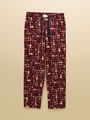 Joules Burgundy Red Relaxed Fit Pyjama Bottoms - Image 7 of 7