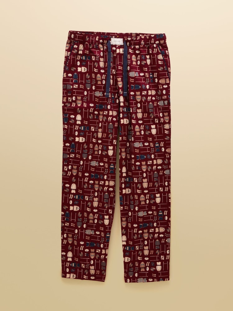 Joules Burgundy Red Relaxed Fit Pyjama Bottoms - Image 7 of 7 Joules Burgundy Red Relaxed Fit Pyjama Bottoms - Image 7 of 7