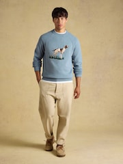 Joules Intarsia Crew Neck Blue Dog Jumper - Image 3 of 7