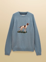 Joules Intarsia Crew Neck Blue Dog Jumper - Image 7 of 7