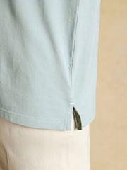 Joules Woody Blue/Grey Cotton Pique Polo Shirt - Image 7 of 9