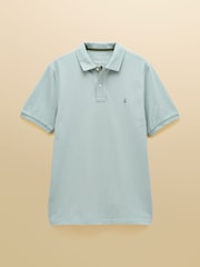 Joules Woody Blue/Grey Cotton Pique Polo Shirt - Image 9 of 9