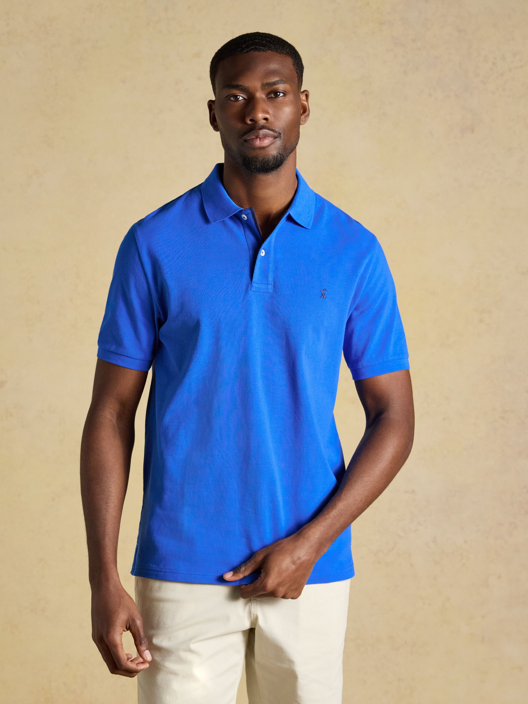Joules Men's Woody Cotton Pique Polo Shirt Blue Extra Large