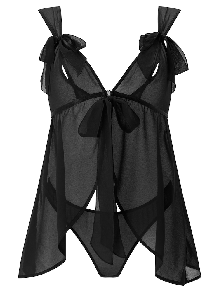 Ann Summers Black All Your Desires Crotchless Babydoll & Basque - Image 7 of 7 Ann Summers Black All Your Desires Crotchless Babydoll & Basque - Image 7 of 7