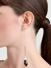 Karen Millen Long Drop Geo Resin Earrings - Image 1 of 1