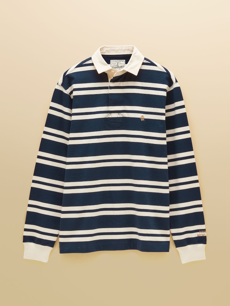 Joules Rugby Club Navy & White Long Sleeve Striped Rugby Shirt - Image 10 of 10 Joules Rugby Club Navy & White Long Sleeve Striped Rugby Shirt - Image 10 of 10
