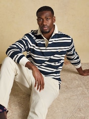 Joules Rugby Club Navy/White Long Sleeve Stripe Shirt - Image 3 of 9