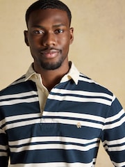 Joules Rugby Club Navy/White Long Sleeve Stripe Shirt - Image 5 of 9