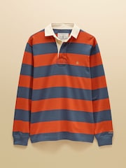 Joules Rugby Club Blue & Orange Long Sleeve Striped Rugby Shirt - Image 10 of 10