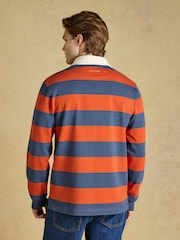 Joules Rugby Club Blue/Orange Long Sleeve Striped Rugby Shirt - Image 2 of 8