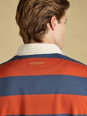 Joules Rugby Club Blue & Orange Long Sleeve Striped Rugby Shirt - Image 9 of 10