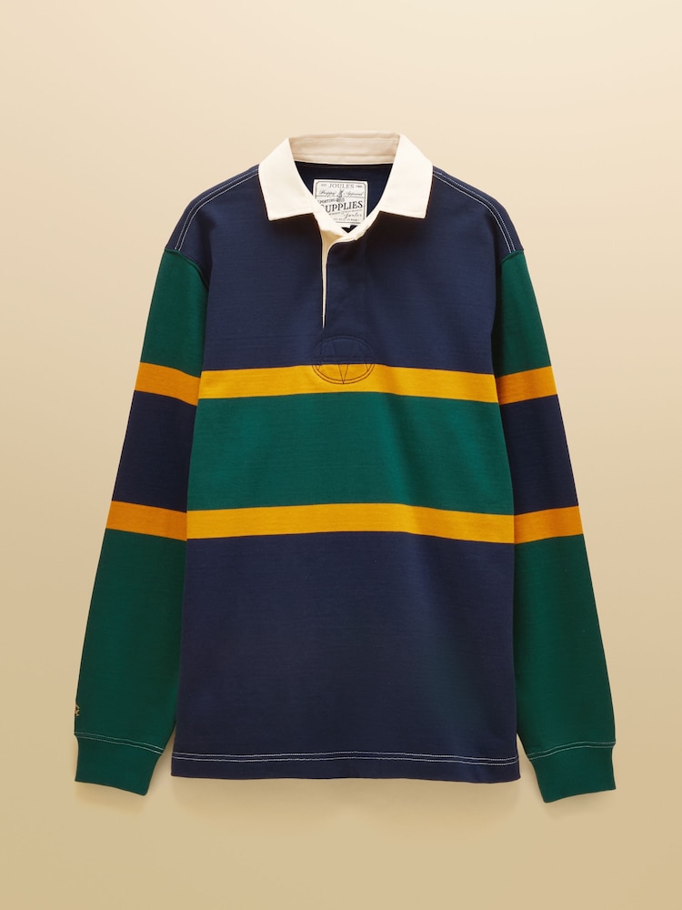 Joules Green/Navy Embellished Rugby Shirt - Image 9 of 9 Joules Green/Navy Embellished Rugby Shirt - Image 9 of 9
