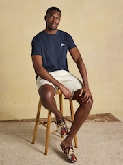 Joules Navy Boat Print Classic Fit Cotton T-Shirt - Image 3 of 7