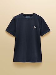 Joules Navy Boat Print Classic Fit Cotton T-Shirt - Image 7 of 7